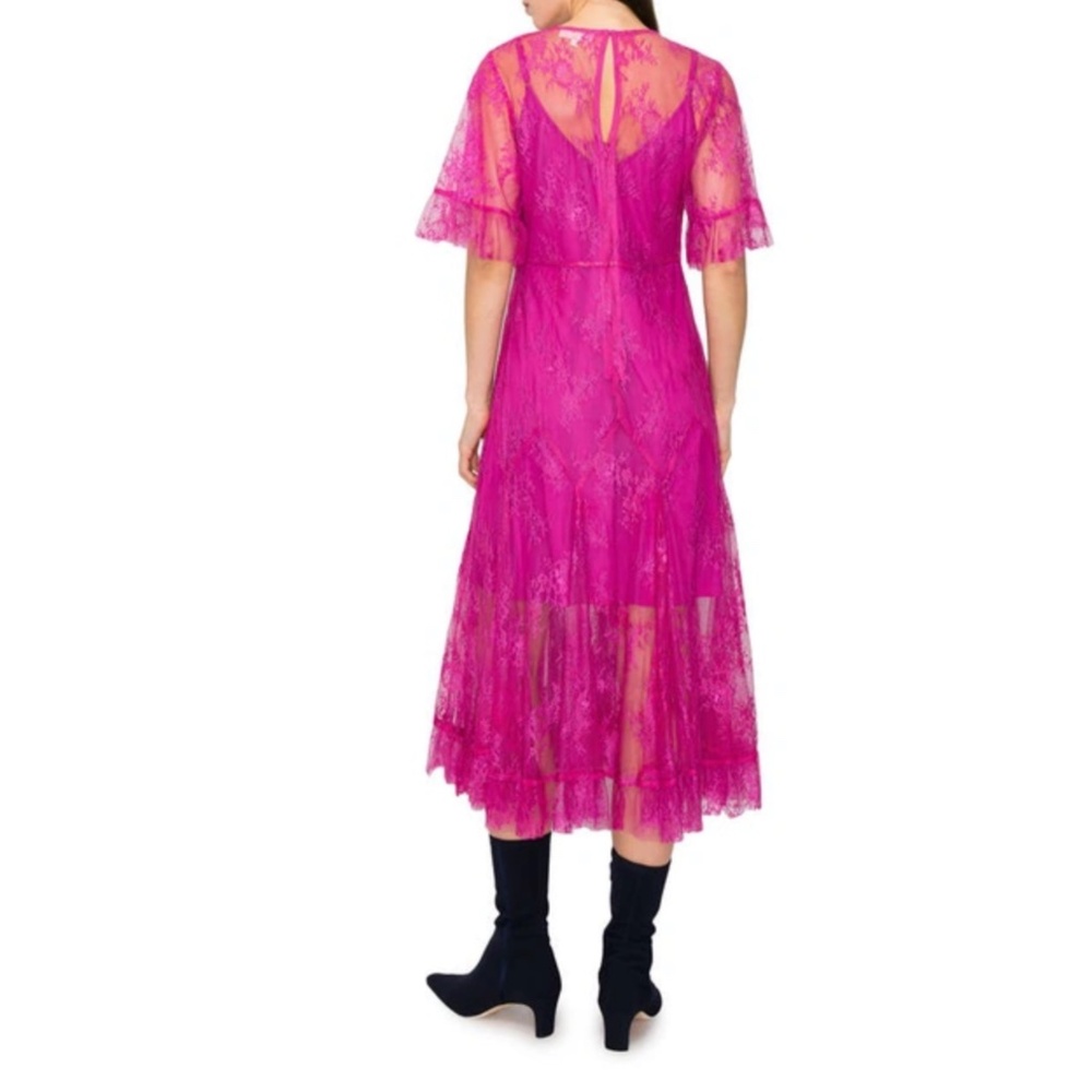 MELLODAY: Lace Midi Dress In Pink (NWT) - Picture 4 of 5